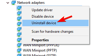 يقوم Microsoft Wireless Display Adapter بقطع اتصال محول الشبكة