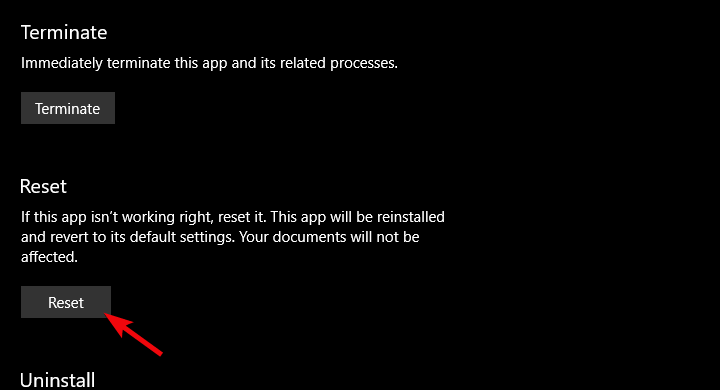 приложението facebook windows 10 не работи