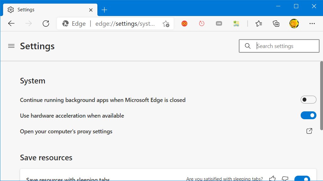 Opcja Użyj akceleracji sprzętowej, gdy jest dostępna w przeglądarce Edge Discord na żywo, nie działa