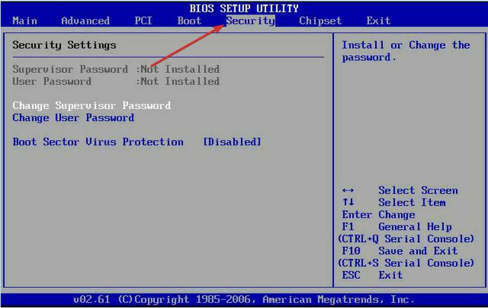 sistema di sicurezza-bios pte uso improprio di Windows 11