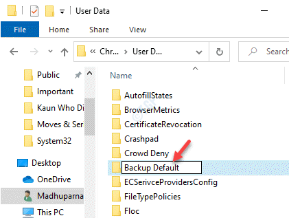 Google Chrome User Data Path Implicit Folder Rename Backup Implicit