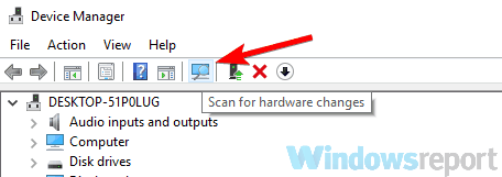scan for hardware ændringer ikon bluestacks sort skærm