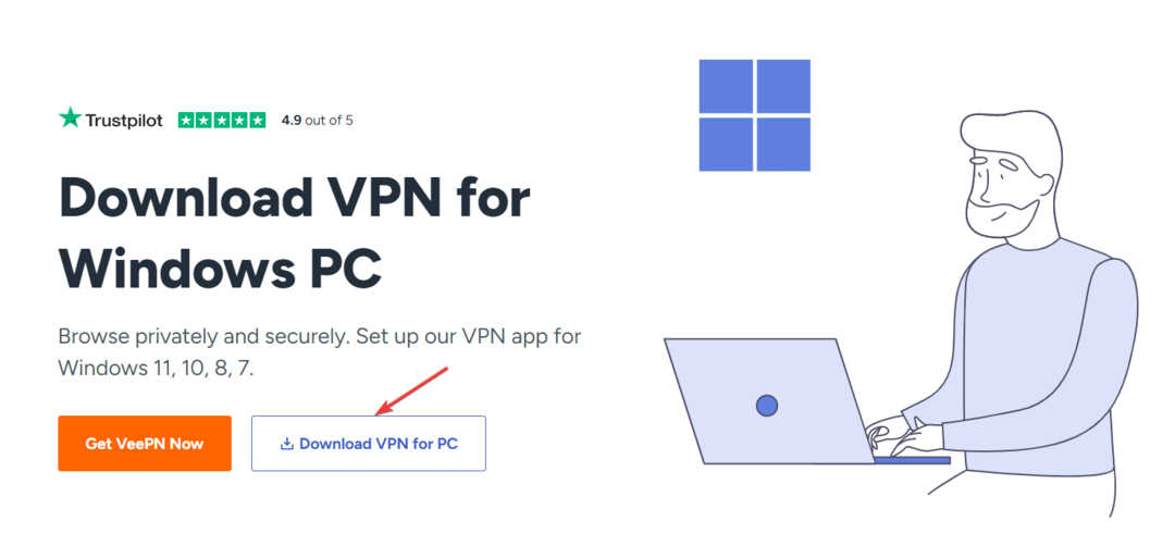 PC VPN 用 VeePN をダウンロード