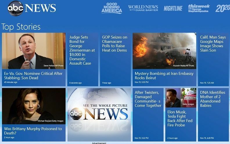 Приложение ABC News для Windows 8, 10 улучшено с исправлением ошибок
