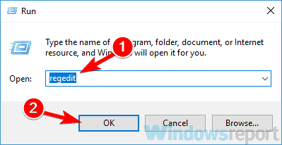 regedit run window Windows 10 تتطلب بعض حساباتك الانتباه