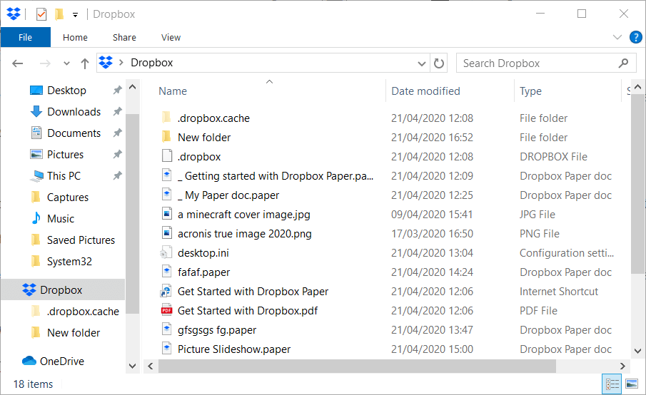 Dropbox-Ordner Dropbox zum Datei-Explorer hinzufügen