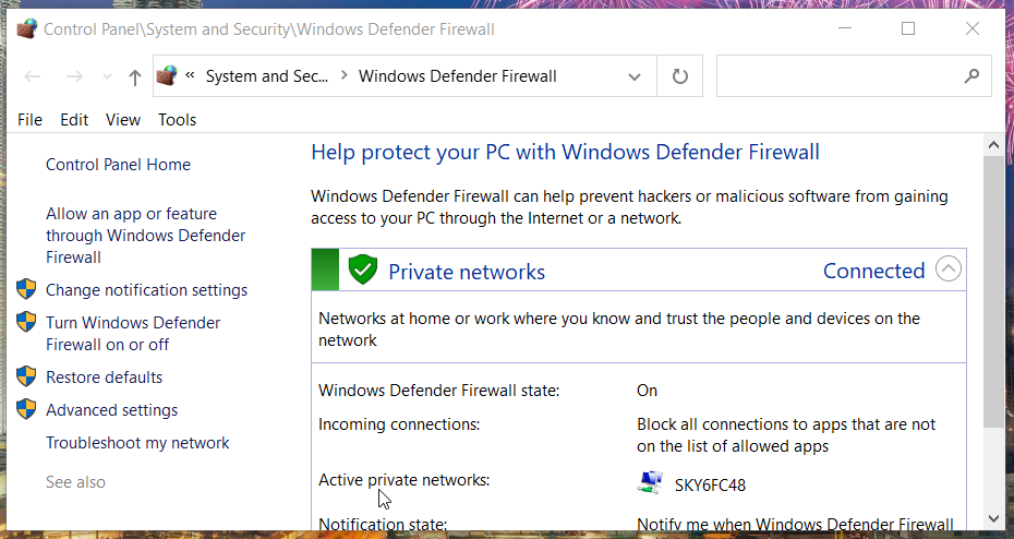 Windows Defender Firewall Microsoft Solitaire-Sammlung stellt keine Verbindung zum Internet her