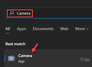 Resultado da melhor correspondência de câmera de pesquisa do Windows