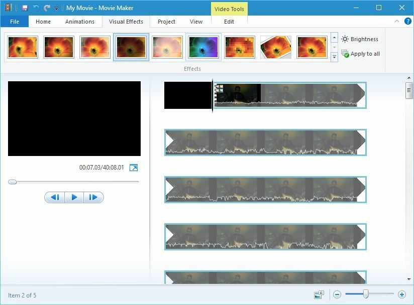 візуальні ефекти, як встановити Windows Movie Maker -