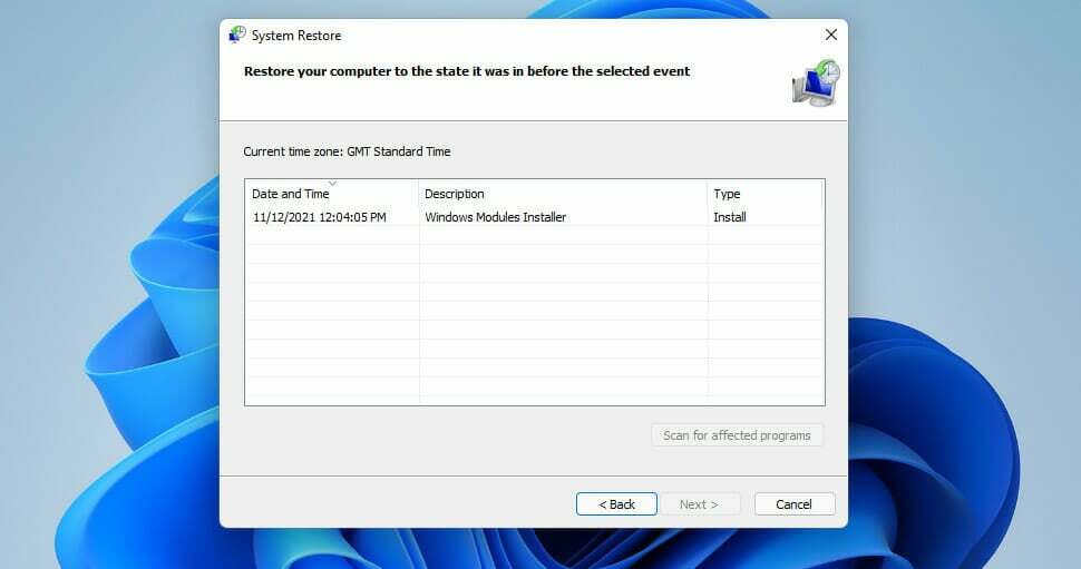 Sistēmas atjaunošanas logs dpc sargsuņa pārkāpums Windows 11