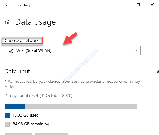 Sett som Metered Connection i Settings App gråtonet i Windows 10 Fix