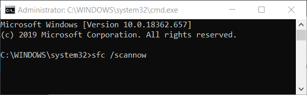 sfc / scannow käsk Windowsi rakenduse viga 0xc0000906