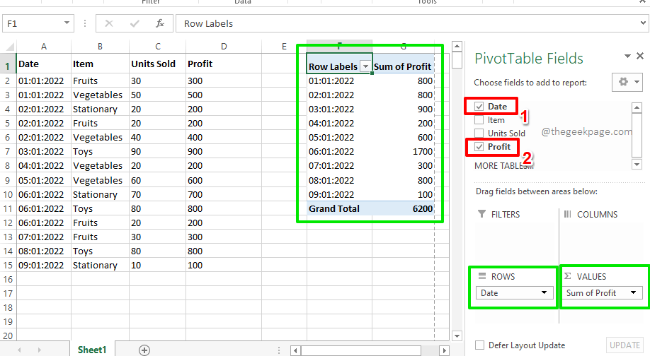 როგორ შევქმნათ Pivot Table Microsoft Excel-ში