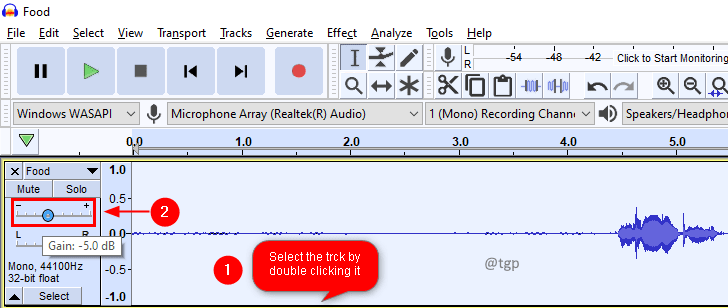 Come aumentare o diminuire il volume del file MP3 usando Audacity