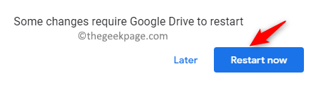 Iš naujo paleiskite „Google“ diską Min