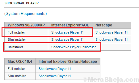 Shockwave Player 설치