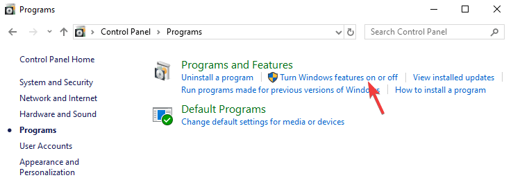 ativar ou desativar recursos do Windows no painel de controle do windows 10