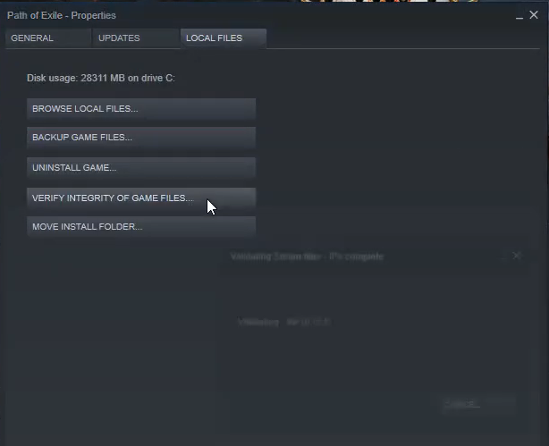 L'option Vérifier l'intégrité des fichiers du jeu civ 6 ne démarre pas Steam