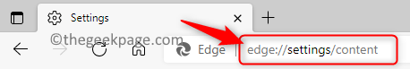 Edge-Einstellungen Inhalt Adressleiste Min