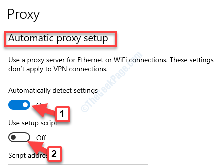 Automatické nastavení serveru proxy Automaticky zjistit nastavení pomocí instalačního skriptu