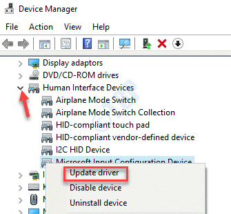 Device Manager Human Interface Devices Wacom Tablet Κάντε δεξί κλικ στο Update Driver