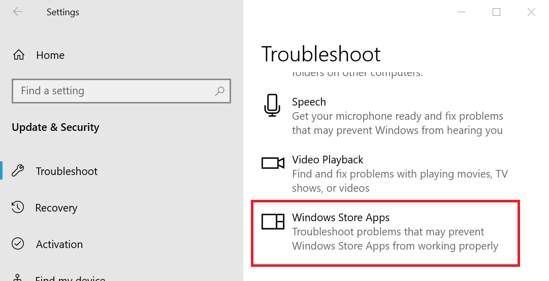 Засіб усунення несправностей програм Windows Store Оновлення Windows видалений пасьянс