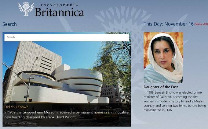 Encyclopedia Britannica für Windows 8