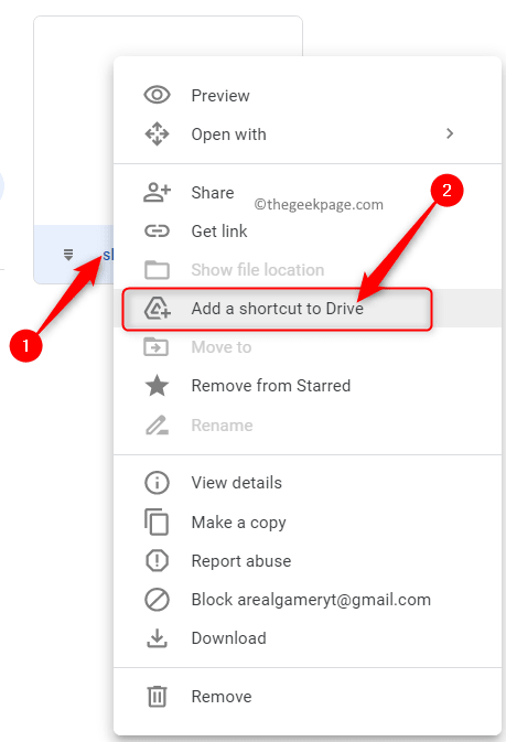 Google Drive Markierter Ordner Datei Verknüpfung zum Laufwerk hinzufügen Min