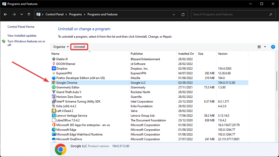 Atinstalējiet pārlūkprogrammu un pēc tam atkārtoti instalējiet operētājsistēmā Windows 7.