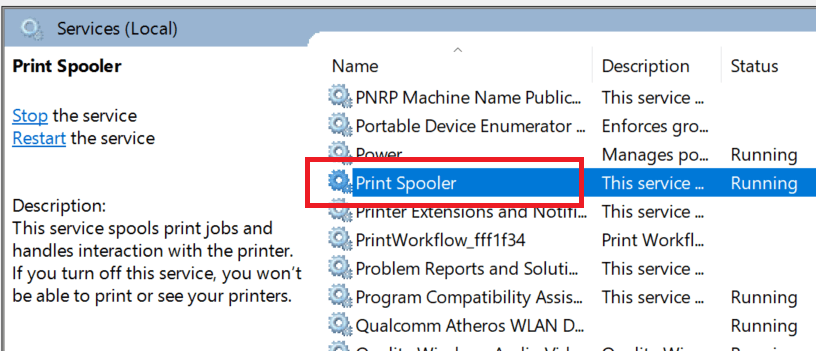 Printer Spooler - teenused