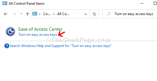 Centro de facilidad de acceso Active las teclas de fácil acceso