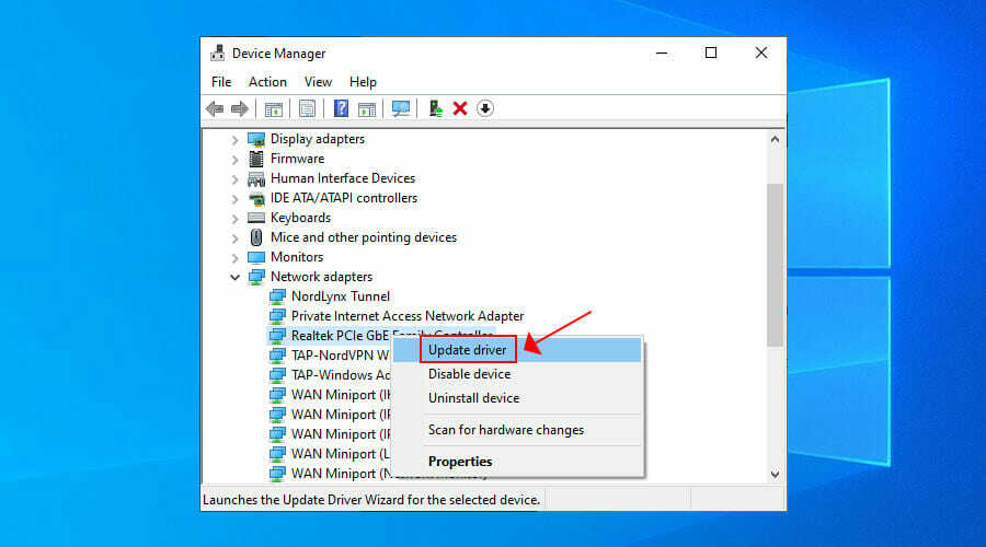 atnaujinti diskus iš „Device Manager“ sistemoje „Windows 10“