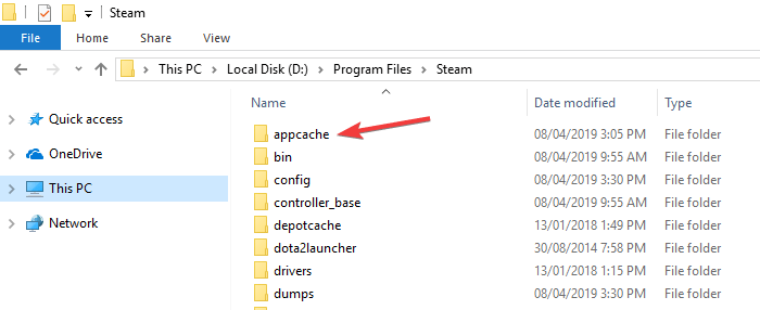 appcache delete steam folder Application Load Error 5: 0000065434 steam