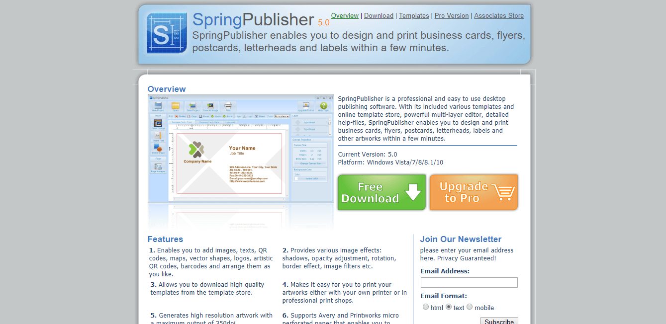 Springpublisher PRO - kirjelomakkeet