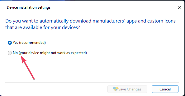 Nėra parinkties „Windows“ garso paslauga sugenda „Windows 11“.