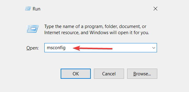msconfig Windows startar