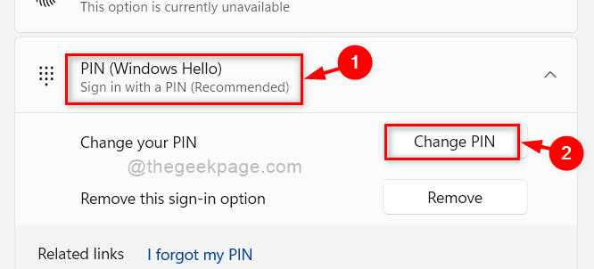 PIN-kód megváltoztatása Windows 11 rendszerű számítógépen