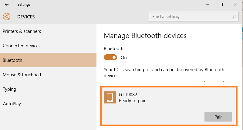 Kuinka lähettää tiedostoja tietokoneelta puhelimeen Bluetoothin kautta Windows 10: ssä