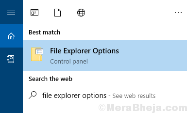 Opciones del Explorador de archivos Mínimo