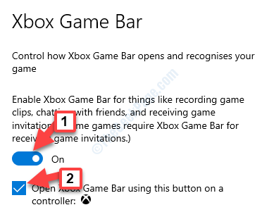 Barre de jeu Xbox Activer la barre de jeu Xbox ouverte en utilisant ce bouton comme contrôle de contrôle