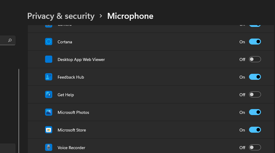 Horizon 4 mikrofoni seaded ei tööta Windows 11-s