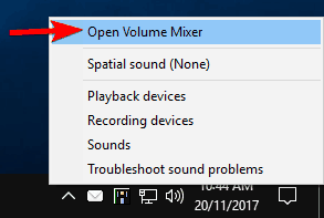 اختفى Windows 10 Volume Control