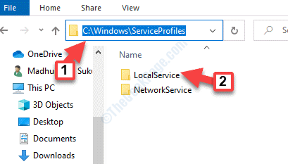 Win + E Datei-Explorer Navigieren Sie zu Serviceprofiles Localservice