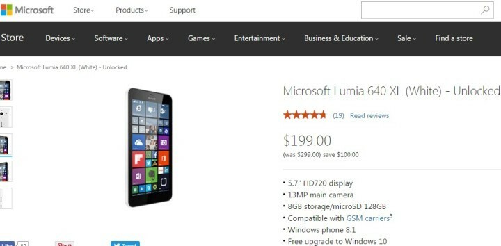 Osta lukustamata Lumia 640 XL White 199 dollari eest Microsofti poest