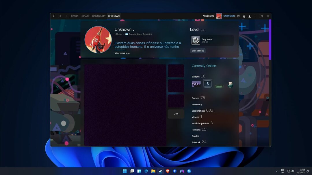 Windows 11 skin telepítése a Steam alkalmazásra