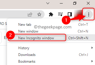 Chrome Nouvelle fenêtre de navigation privée Min