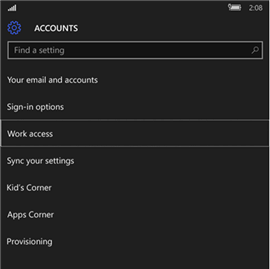 Опции за акаунти как да синхронизирате устройства с Microsoft Intune