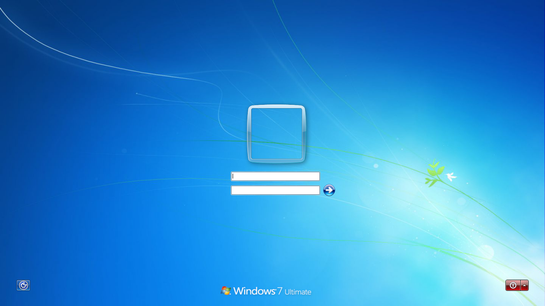 Přihlašovací obrazovka systému Windows 7.