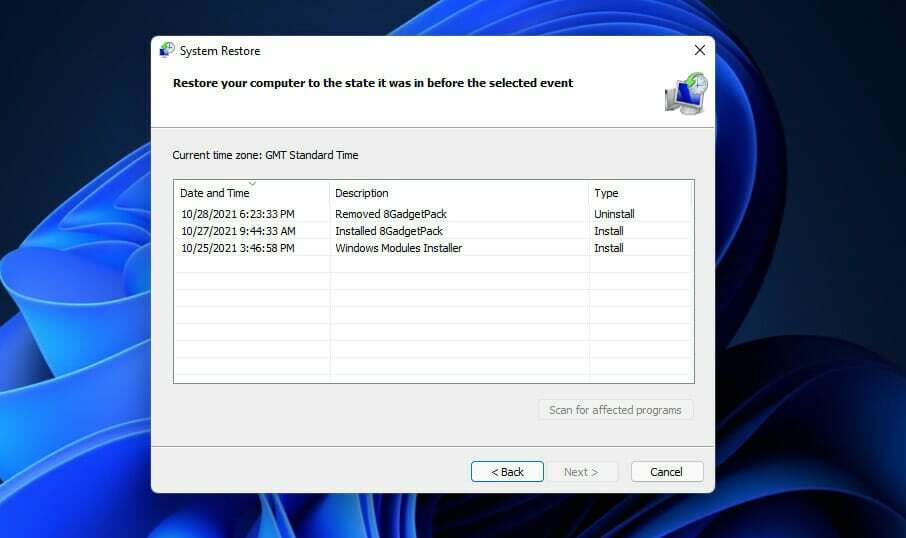 Systemwiederherstellungspunkte inaccessible_boot_device Windows 11
