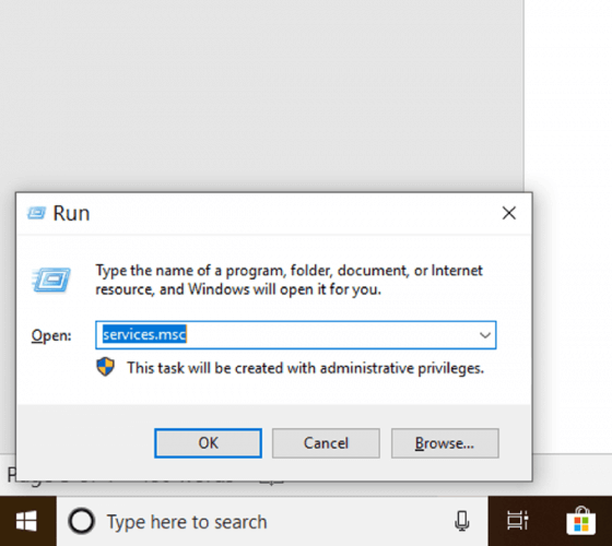 otvorte services.msc, aby ste v systéme Windows 10 zakázali službu aktualizácie adobe